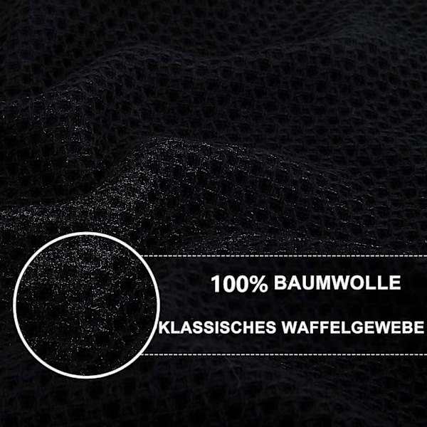 6-pak 100% Bomulls Terry Kjøkkenhåndklær Dish Clean Hengeøgle Black 34*73cm