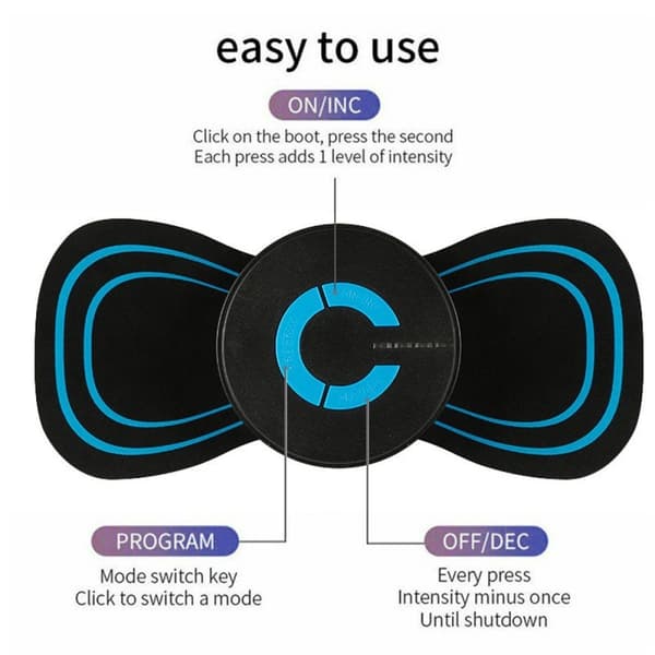 2-pakning liten cervical massasje patch husholdnings multi-funksjon USB-lading massasje patch