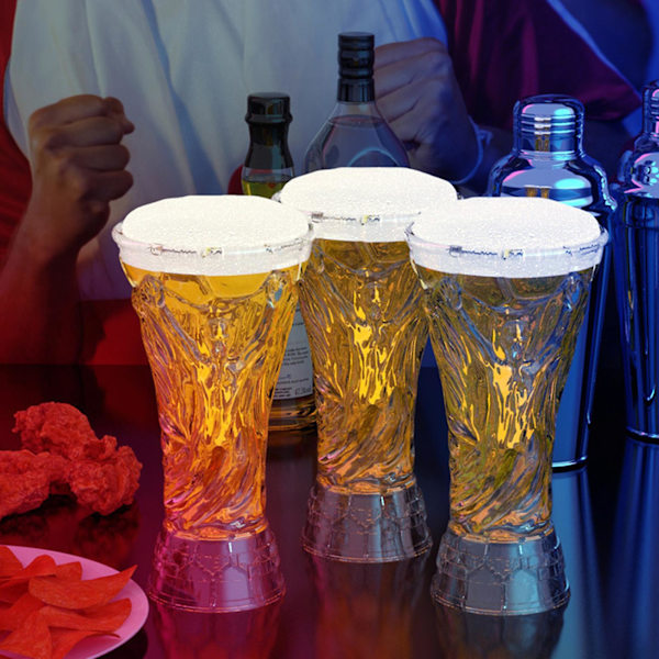 420 ml ölglas, stor kapacitet, stöttåligt, splittersäkert, transparent, högtemperaturbeständigt, fotbollsspel