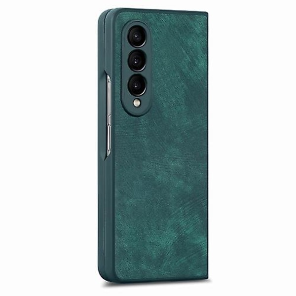 Til Samsung Galaxy Z Fold4 Integreret Film Retro Skin Følelse Fold Læder Mobiltelefon Etui Green