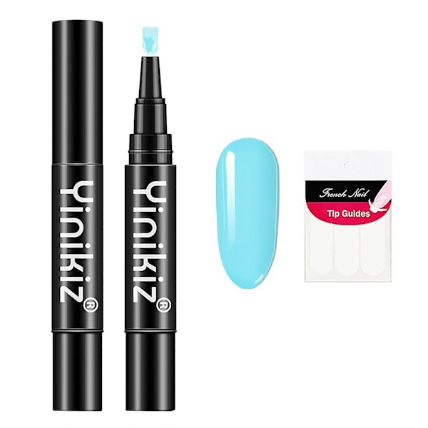 Nytt Lazy Nail Polish Gel Manicure Pen Lätt att använda i med glänsande ljust för nagelkonstdesign 18 solida färger 5ml kosmetiska set