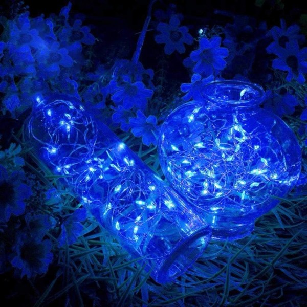 2 Sets Battery Operated Fairy Lights, 33 Feet 100 LED String Lights, Remote Control Timer, 8 Modes, 10 Meter blue