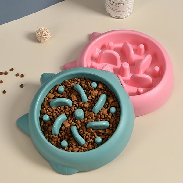 Hundskål Långsam utfodring Anti Chock PP Material Valpmat Dispenser Matningsskål Husdjurstillbehör