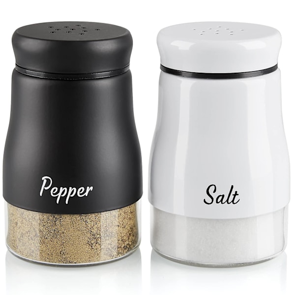 Salt- och pepparkvarnset, 5 uns rostfritt stål salt- och pepparkvarn med glasbotten, salt- och pepparkvarnar för hemköksdekoration blue
