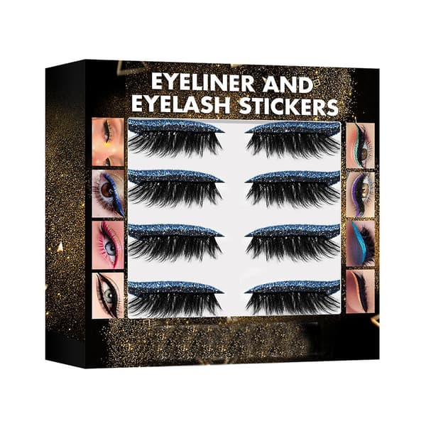 Värikkäät Eyeliner-ripsiväritarrat Itsekiinnittyvät Tekoripset Tekoripset blue