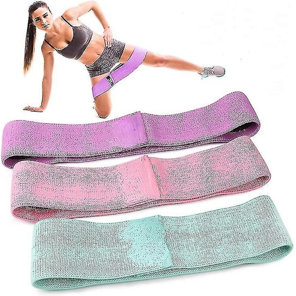 Motståndsband träningsband med halkfri design för höfter, sätesmuskler, träningsband för kvinnor och män, bootyband för hemträning, yoga, pilates Green L