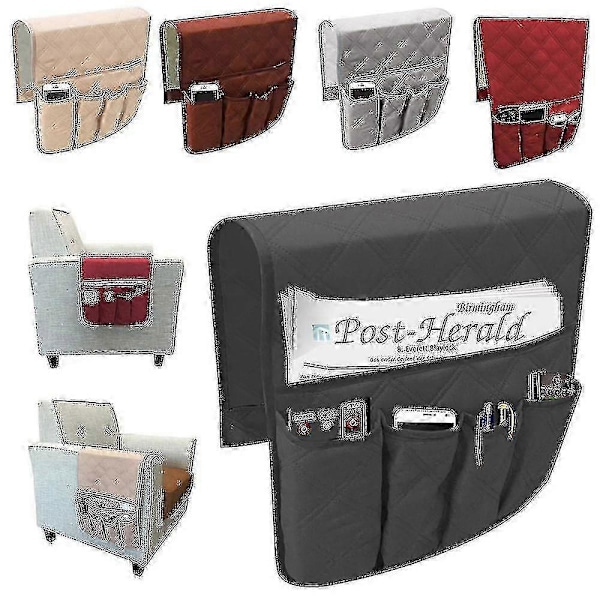 Soffa Armstödsficka Organizer Fjärrkontrollhållare Soffa Stol Bord Skåp Förvaringsväska Utrymmesbesparare Gray