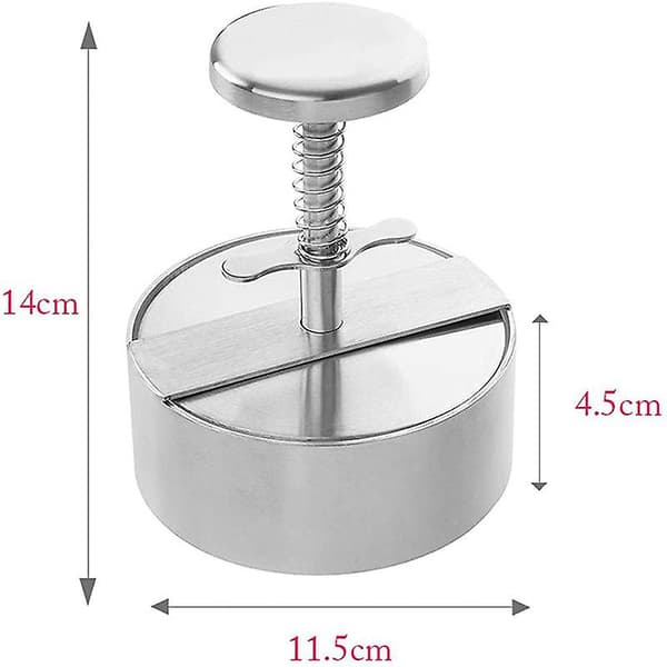 Burgerpresse Premium Rustfrit Stål Hamburgerpresse Justerbar Hamburger Patty Maker L