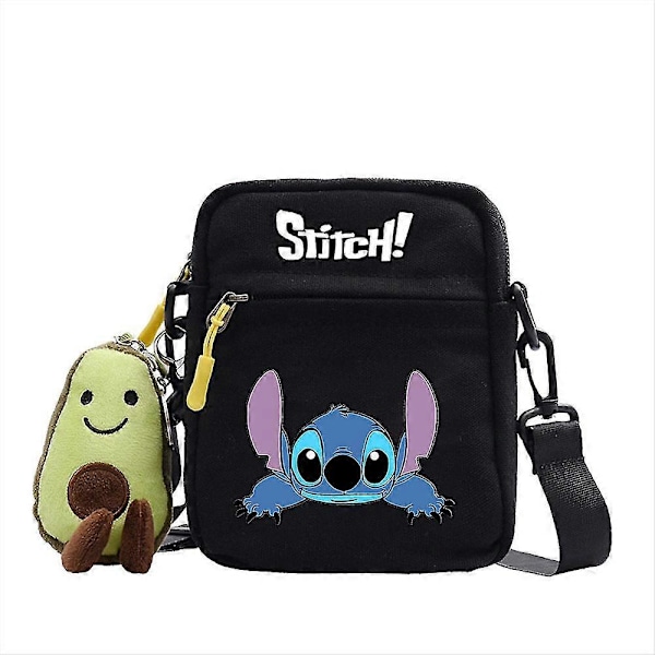 Barne jenter Stitch trykt håndveske skulderveske, Messenger Bag Cartoon kosmetikkveske justerbar stropp myntpung A