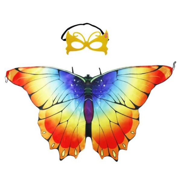 Farverige sommerfuglevinger, dress up performance kostume 2