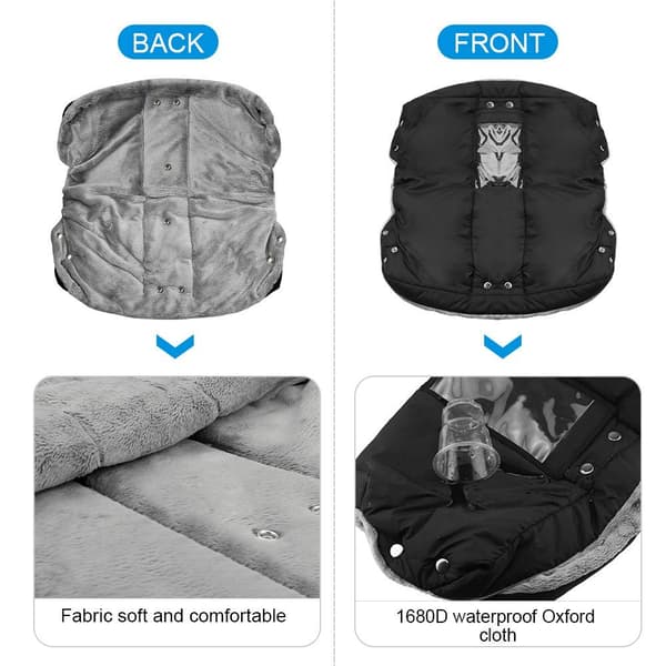 Vognvarmere for hender, vognmuff med fleece inni
