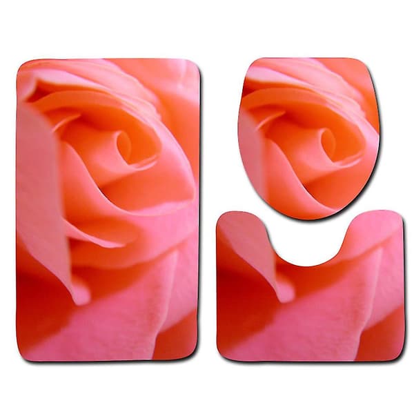3-pack halkfri badrumsmatta, badrumsmatta, kontur, toalettlock, set, hem, badrum