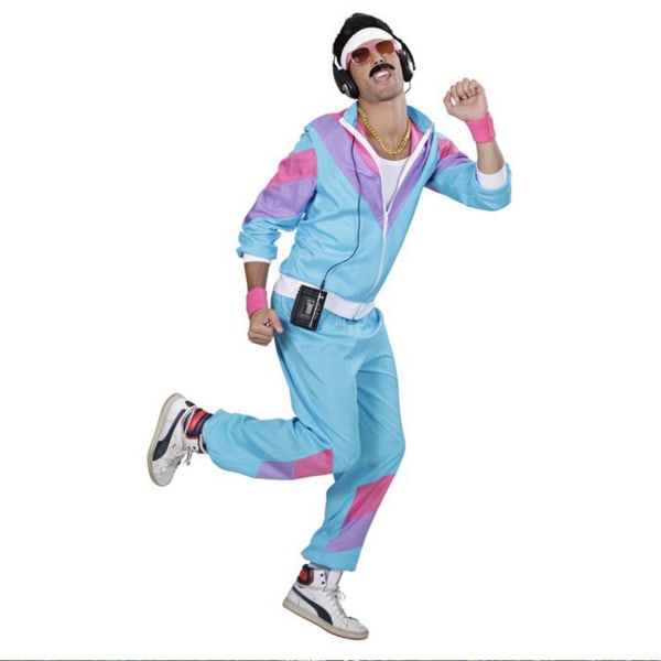 1980'er Jakke og bukser Dragt Træningsdragt Sportsjoggingdragt Kostume Fancy tøj Voksentøj Outfit Purple L