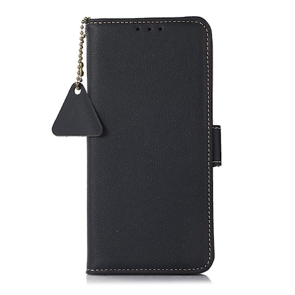 Til Samsung Galaxy S24 Side-magnetisk Tj Ægte Læder Rfid Mobiltelefon Etui Blue