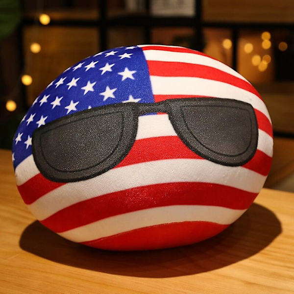 Maa pallo lelu pehmolelu riipus Polandball nukke Countryball USSR USA Ranska Venäjä Iso-Britannia Japani Saksa Italia sisustus 10/30/40cm   Taitopelit about 30cm USA B