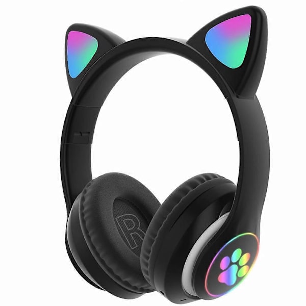 Hodetelefoner Kattøre Trådløse Hodetelefoner, LED Lys Opp Bluetooth Hodetelefoner Over Øret med/Mikrofon