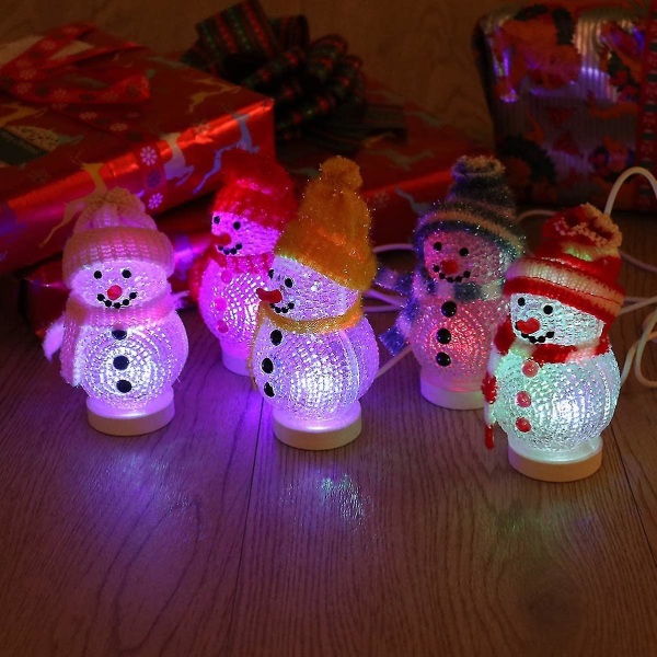 Joulun Lumiukot Figuurit Led-valaisimen väri 7 Väriä Vaihtelevat Koristeet Joulukoristeet Pöytäkoristeet Teevalokoristeet (punainen)1kpl