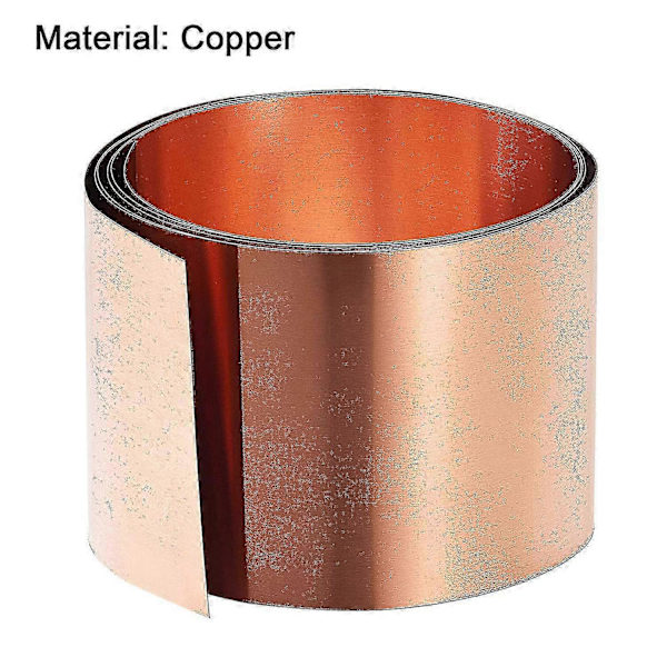 Kobberplade Rulle, Metalfolie Plade 1000mm x 50mm x 0.1mm 2 stk