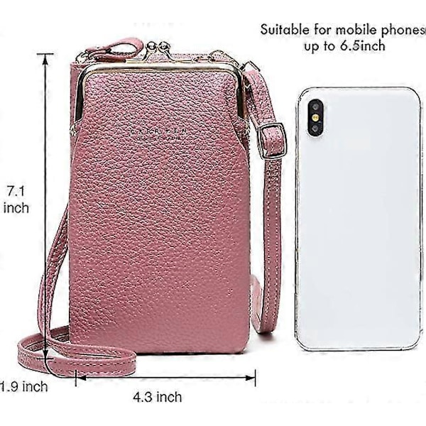 Damen Mobiltelefon Lommebok Mini Mobiltelefonveske Skulderstropp Pu Damen Mobiltelefonveske