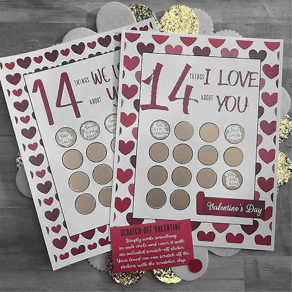 14 Ting Scratch Off Kalender Valentinsdag Nedtælling Håndværk til Børn, Tilpasset Datter