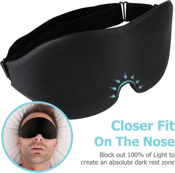 Sovmask Ögonmask för män och kvinnor Mörkläggande nattmask Justerbart elastiskt band
