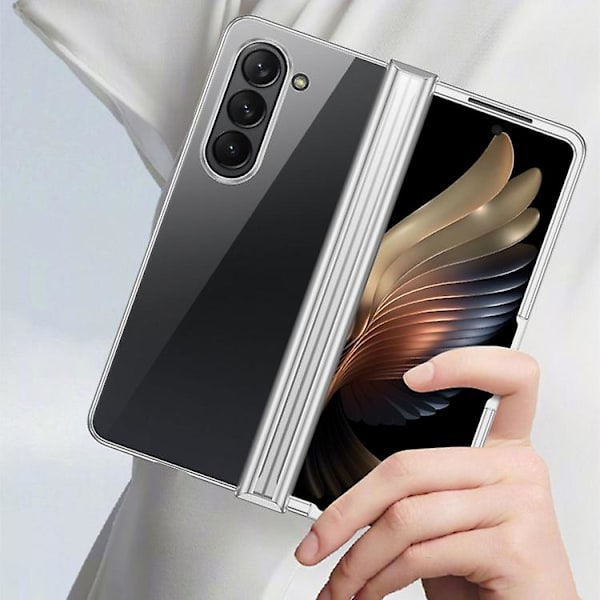 Elektropläterat tredelat mobiltelefonskal för Samsung Galaxy Z Fold5 Gold