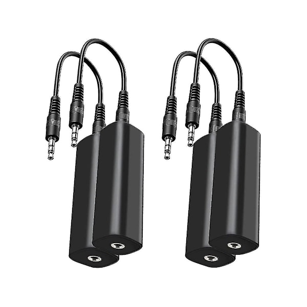 Jordløkkeisolasjonsstøyfilter for bilaudio/hjemmestere, 4 stk med 3,5 mm lydkabler
