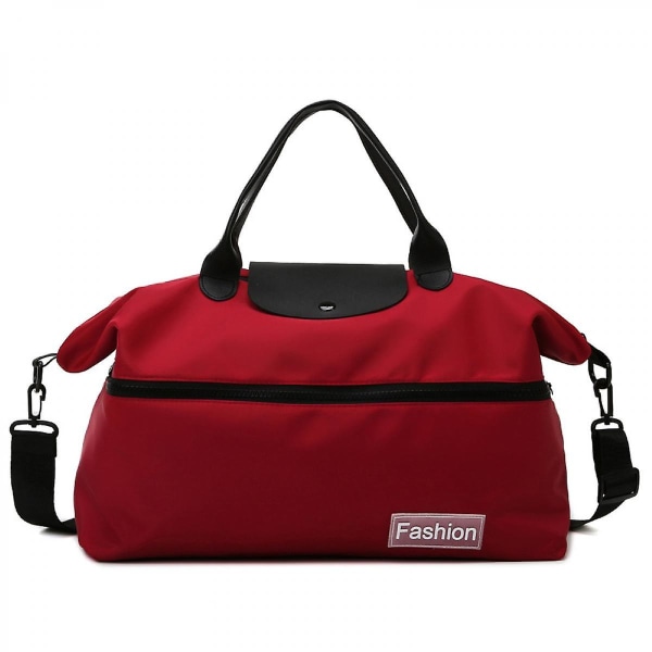 Large Capacity Travel Bag Waterproof Sport Pouch Fashion Multifunctional Handbag Black Red