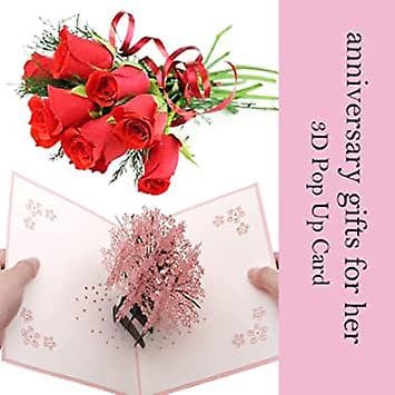 3D Pop Up-kort Kirsebærblomst Elsker Kone Jubileumskort
