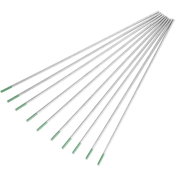 10 kpl puhdasta volframielektrodia Wp vihreä kärki AC Tig -hitsaukseen, 1,0/1,6/2,0/2,4/3,2 mm ammattikäyttöön tarkoitettuja volframielektrodeja (1,6 mm * 150 mm)