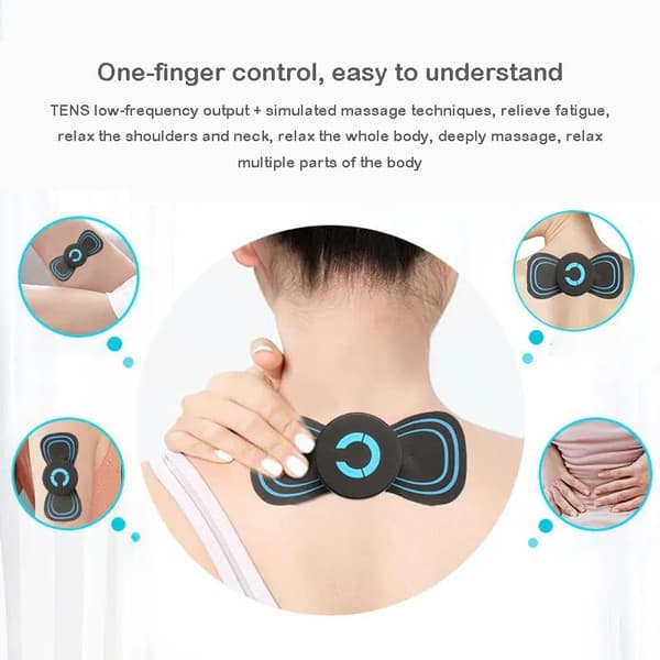 2-pakning liten cervical massasje patch husholdnings multi-funksjon USB-lading massasje patch