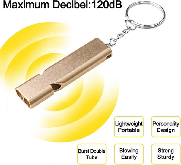2 Pakkaus Hätävihellys - Kulta Hopea Kaksoisputki Ulkoilma Selviytymisvihellys