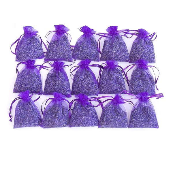 Påse med 15 påsar Torkad lavendelblomma Lavendelpåsar för lådor och garderober
