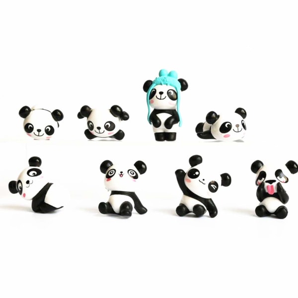 cute panda garden cake decoration toy figures.--