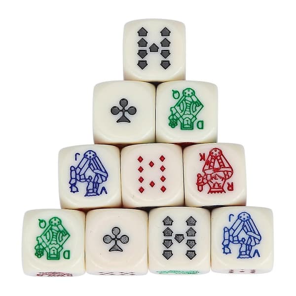 10 st/set Polyhedriska Multisidiga Akrylpoker-Tärningar