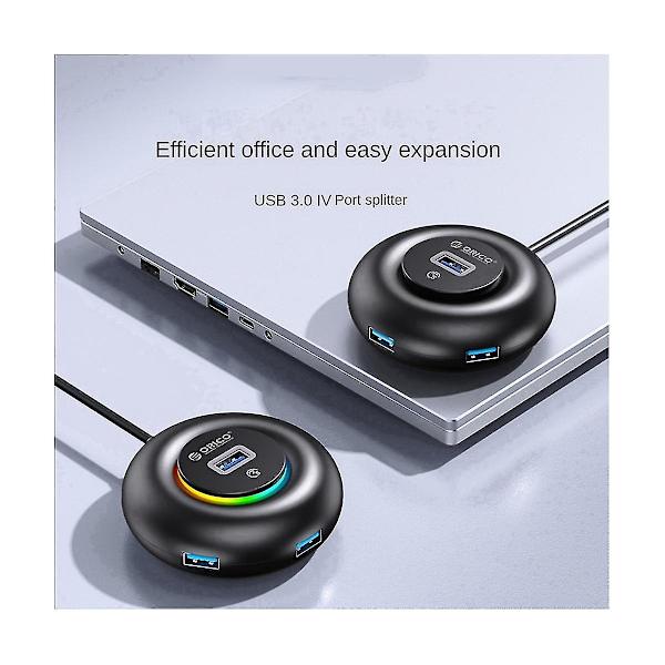 Bärbar Stöd för Hot-swappable Transport-stabil Usb 3.0 Hub Cirkelformad Hub Dockningsstationer, vit Y