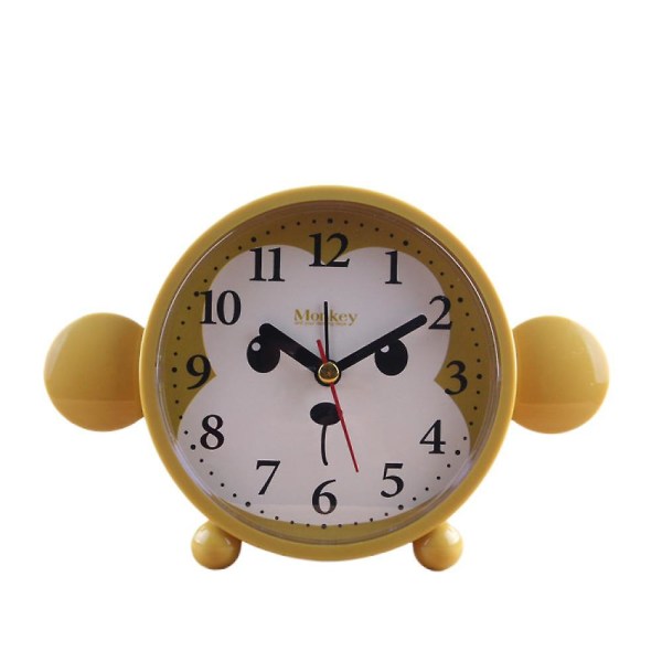 Fashionable And Cute Alarm Clock Cartoon Monkey Home Children's And Students&#39; Silent Alarm Clock Decoration Clock -yellow