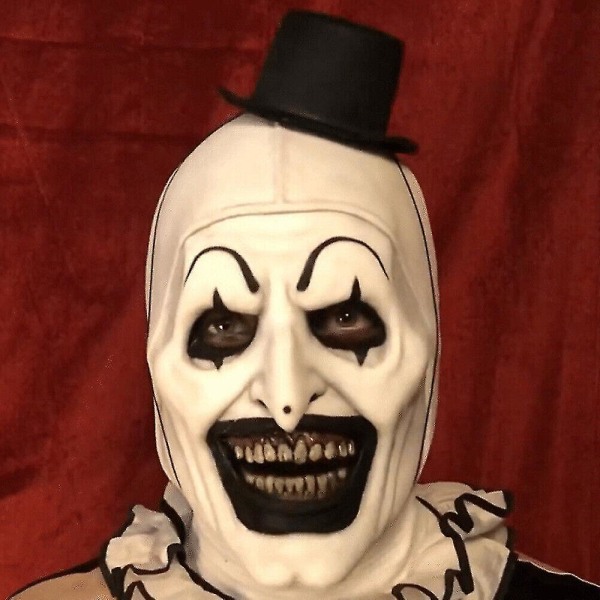 Terrifier Mask Killer Art Smilende Klovn Halloween Skræmmende Joker Full Head Mask Latex