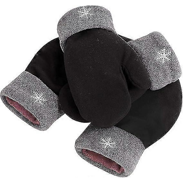 Julhandskar för Par, Parvantar för Alla Hjärtans Dag, Varma Vinterhandskar för Par Black grey