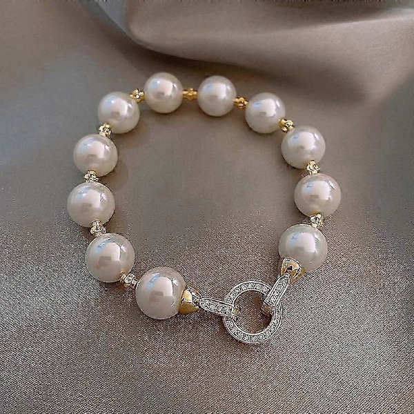 2024 Ny Ankomst Retro Let Luksus Elegant Zirkon Cirkel Perle Armbånd Til Kvinder Mode Sød Krystal Smykker Fest Gaver