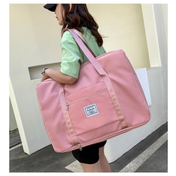 Portable Open End Travel Luggage Baggage Storage Bag Carry Bag Oxford Cloth Large Capacity Pink