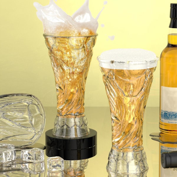 420 ml ölglas, stor kapacitet, stöttåligt, splittersäkert, transparent, högtemperaturbeständigt, fotbollsspel