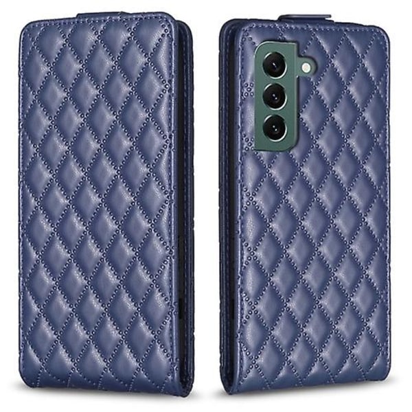 Til Samsung Galaxy S22+ 5g Diamantgitter Lodret Flip Læder Mobiltelefon Etui Blue