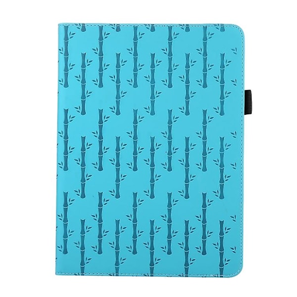 Lærtablettveske med lykkebambusmønster for Samsung Galaxy Tab A 10.5 T590 Blue