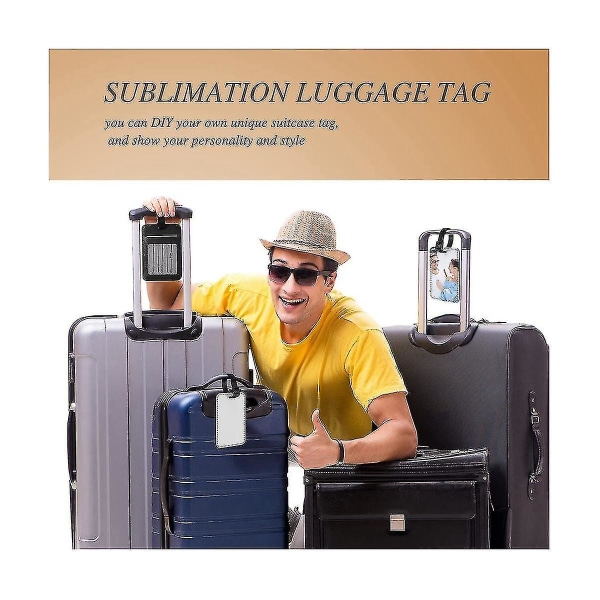 8 stk Sublimat Lugga Tags Tag Blank kuffert Tags Transfer Bag Tags Id