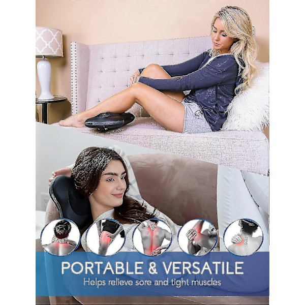 Ryg- og Nakkemassager, Shiatsu Elektrisk Skulder- og Fodmassagepude