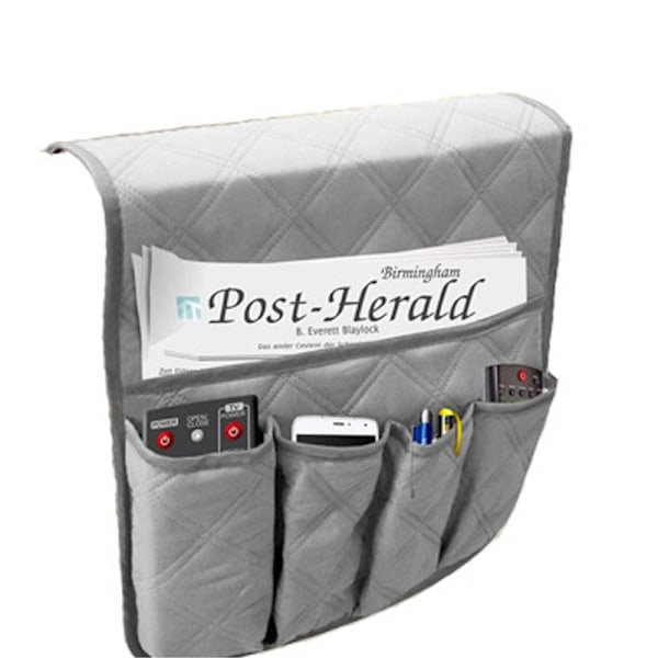 Soffa Armstödsficka Organizer Fjärrkontrollhållare Soffa Stol Bord Skåp Förvaringsväska Utrymmesbesparare Gray