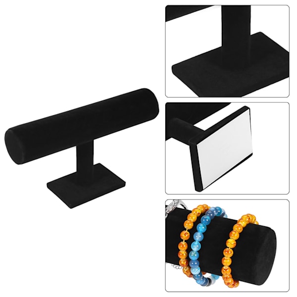 1-lagers smyckesställ med T-formad stång för halsband, armband och klockor - Organiseringsställ