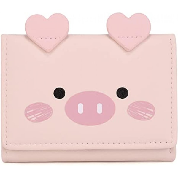 Kawaii lompakko tytöille söpö sika naisten kukkaro kortti setelipidike organizer, sika pinkki A916-773 Pink