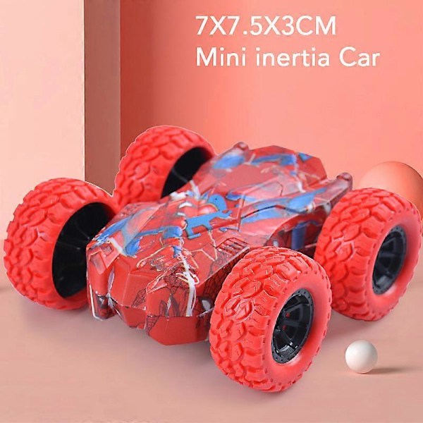 Mini Inertia Bil Leksaker För Barn Kollision Automatisk Omsättning Dubbelsidig Löpande Bil Leksak Pojkar Och Flickor Roliga Interaktiva Leksaker Style-A Red